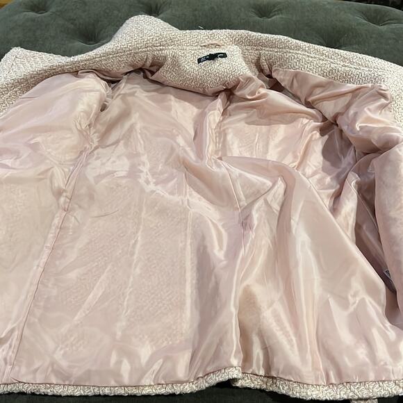 INC International Concepts Tweed Coat Size medium Neutral Pink - Picture 5 of 7